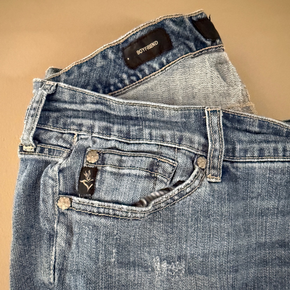 Torrid Blue Distressed Boyfriend Jeans - Picture 7 of 9